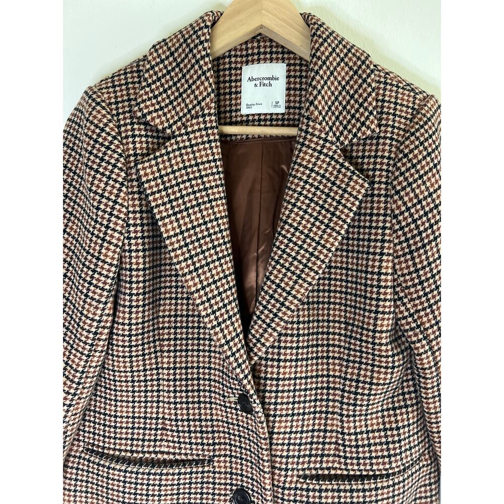 A&F Abercrombie & Fitch Plaid Houndstooth Blazer Jacket - Picture 6 of 16